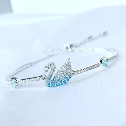 PULSERA ICONIC SWAN CISNE RODIO SWAROVSKI + REGALO