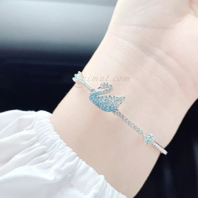 PULSERA ICONIC SWAN CISNE RODIO SWAROVSKI + REGALO