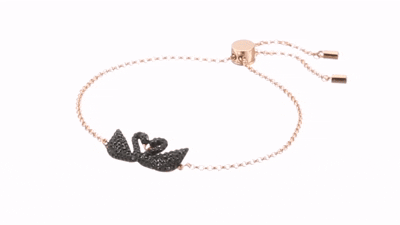 SWAROVSKI Pulsera Iconic Swan Oro Rosa Y Negro + Regalo